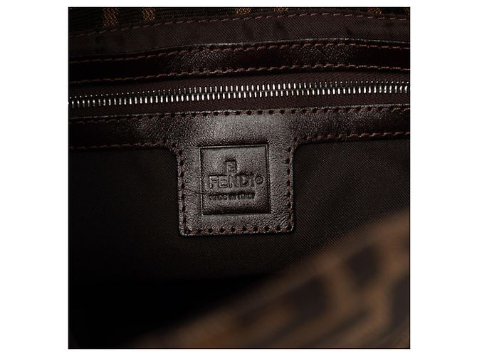 Borsa a tracolla Fendi Zucca Mamma Baguette Marrone - vista 5
