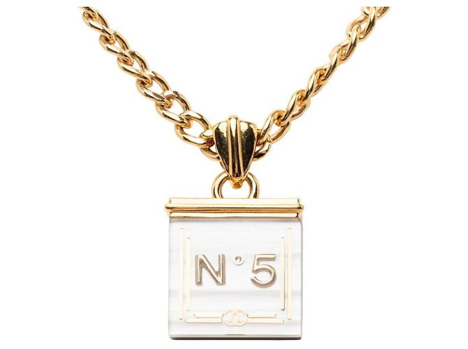 Collana a catena Chanel Coco Mark No. 5 Nero D'oro - vista 2