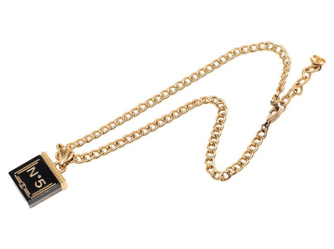 Collana a catena Chanel Coco Mark No. 5 Nero D'oro - vista 3