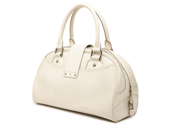 Borsa Louis Vuitton Epi Bowling Montaigne GM Bianco Bianco sporco - vista 2