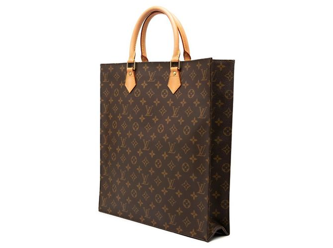 Borsa Tote Louis Vuitton Monogram Sac Plat Marrone - vista 2