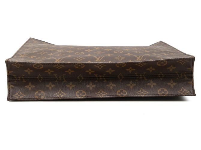 Borsa Tote Louis Vuitton Monogram Sac Plat Marrone - vista 3