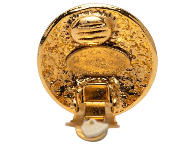 Orecchini a clip Chanel Vintage Coco Mark D'oro - vista 3