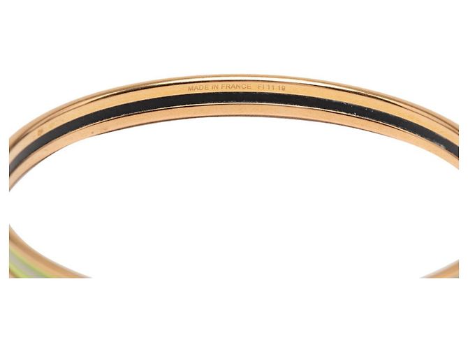 Hermès Hermes Emaille-Armreif mit Gürtelmotiv Mehrfarben Golden - Ansicht 4
