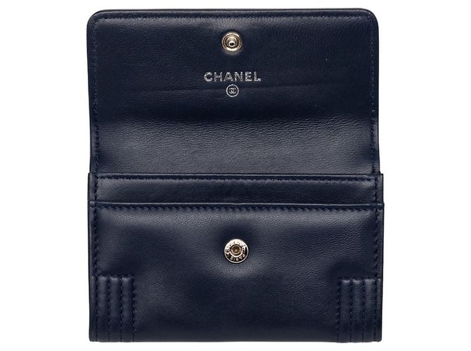 Boy Tarjetero Chanel Coco Mark para hombre Negro Azul marino - vista 4