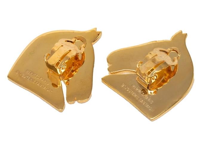 Hermès Orecchini a clip cavallo Hermes in oro D'oro - vista 2