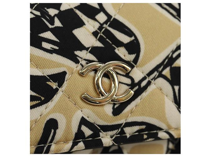 CHANEL ChainShoulderPouch Mini Matelasse 13 Bag Satin Beige Gold CC Auth 185928M D'oro - vista 14