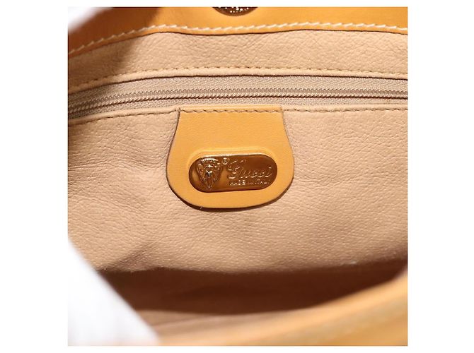 Bolsa de Ombro GUCCI Micro GG Supreme PVC Bege Ouro Auth ka4765 Dourado - vista 14