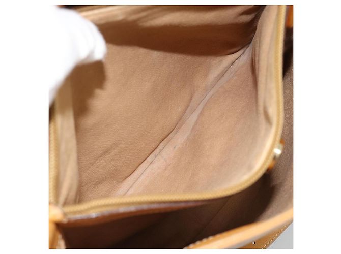 Bolsa de Ombro GUCCI Micro GG Supreme PVC Bege Ouro Auth ka4765 Dourado - vista 21