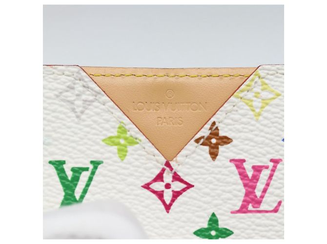 LOUIS VUITTON Monogram Multicolor Etui Hand Mirror White M92651 LV Auth 180935 Bianco - vista 12