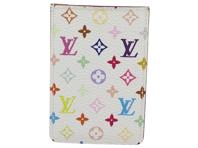 LOUIS VUITTON Monogram Multicolor Etui Hand Mirror White M92651 LV Auth 180935 Bianco - vista 3