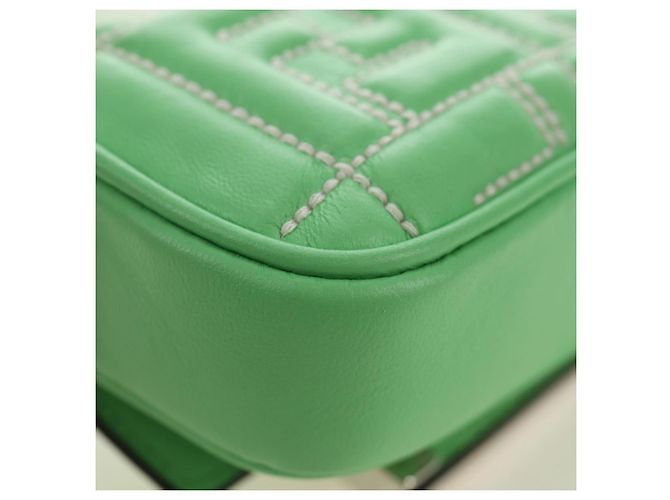 FENDI Nano Baguette Chain Schulterbeutel aus Leder 2way grün Auth 184863SAM Silber Hellgrün - Ansicht 13