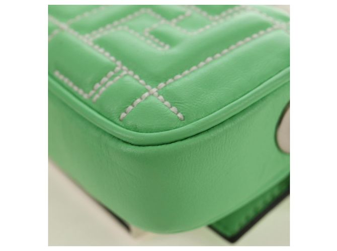 FENDI Nano Baguette Chain Schulterbeutel aus Leder 2way grün Auth 184863SAM Silber Hellgrün - Ansicht 14