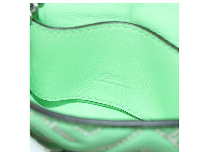 FENDI Nano Baguette Chain Schulterbeutel aus Leder 2way grün Auth 184863SAM Silber Hellgrün - Ansicht 20