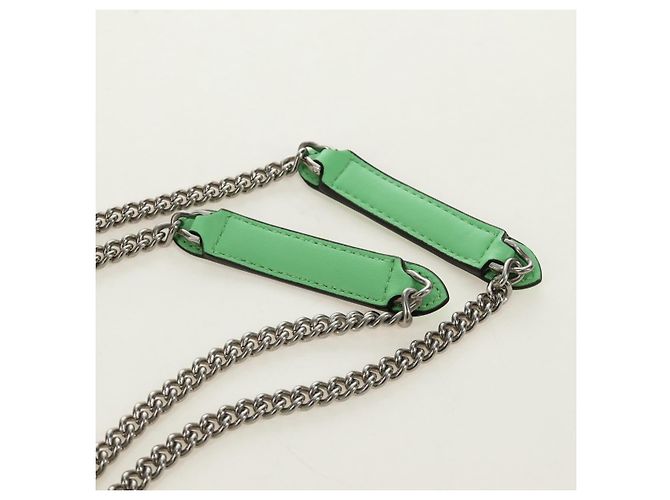 FENDI Nano Baguette Chain Schulterbeutel aus Leder 2way grün Auth 184863SAM Silber Hellgrün - Ansicht 9