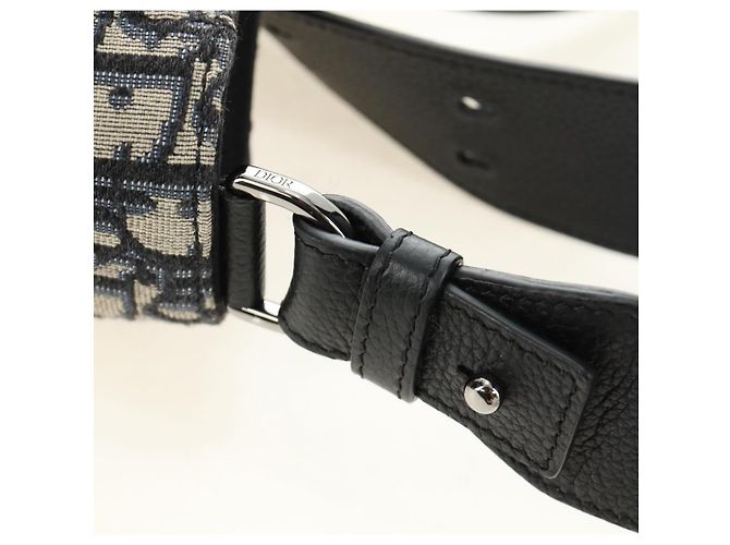 Sac à main Christian Dior Trotter Canvas 2way Navy Silver Auth ki6683SAM - vue 19