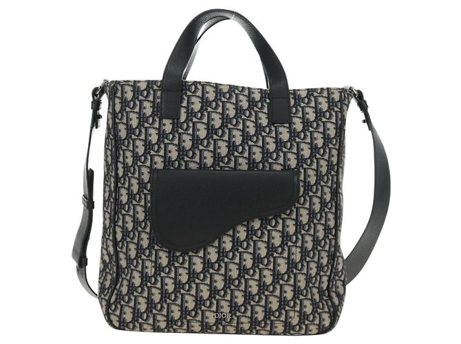 Sac à main Christian Dior Trotter Canvas 2way Navy Silver Auth ki6683SAM - vue 2