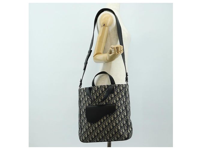 Sac à main Christian Dior Trotter Canvas 2way Navy Silver Auth ki6683SAM - vue 28