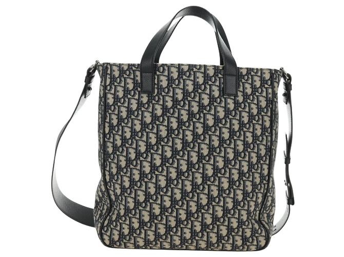 Sac à main Christian Dior Trotter Canvas 2way Navy Silver Auth ki6683SAM - vue 3
