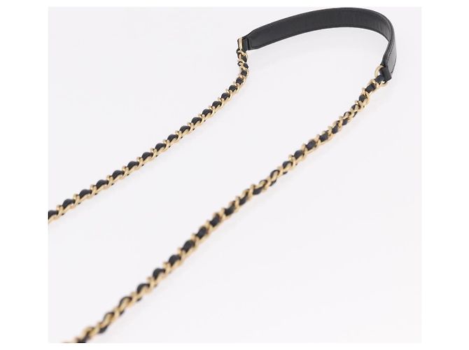 CHANEL Matelasse Chain Vanity Bag Lamb Skin Black Gold CC Auth 187609SAM Nero D'oro - vista 8