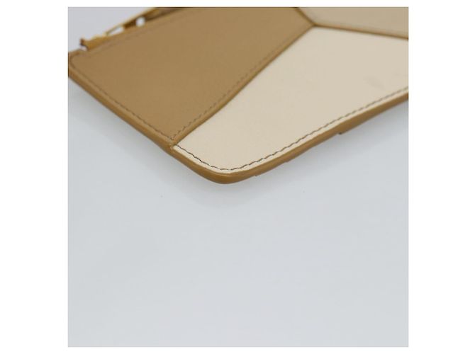 LOEWE Puzzle Anagram Monedero de Cuero Beige Auth 186146M - vista 14