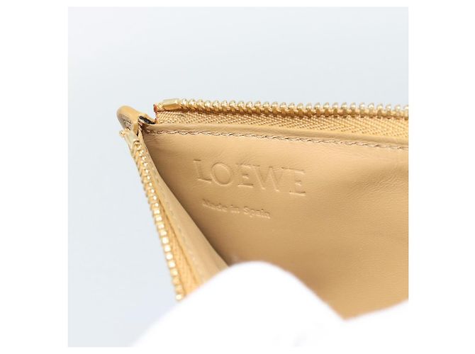 LOEWE Puzzle Anagram Monedero de Cuero Beige Auth 186146M - vista 19