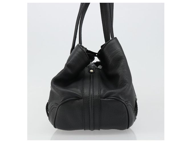 Céline Borsa CELINE Triomphe in pelle nera argento 185601A Nero - vista 5
