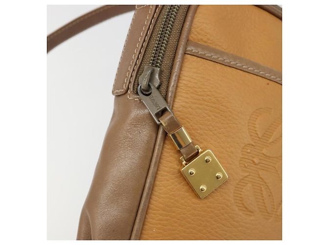 Borsa a Spalla LOEWE in Pelle Marrone Oro Auth 187385 D'oro - vista 17