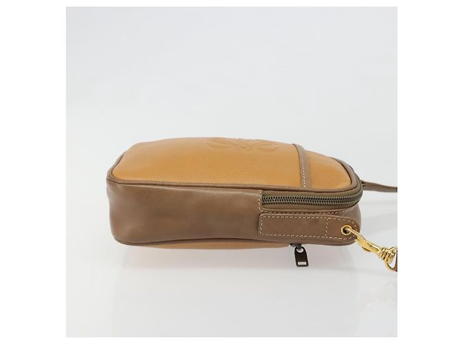 Borsa a Spalla LOEWE in Pelle Marrone Oro Auth 187385 D'oro - vista 3