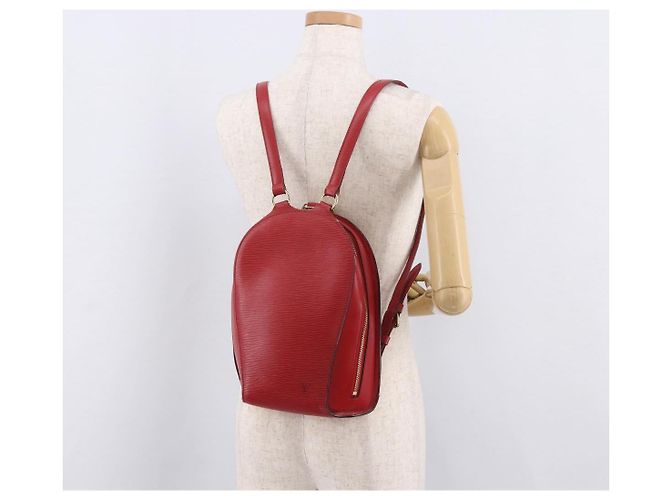 Zaino LOUIS VUITTON Epi Mabillon Rosso Castilian M52237 LV Auth 187537 - vista 25