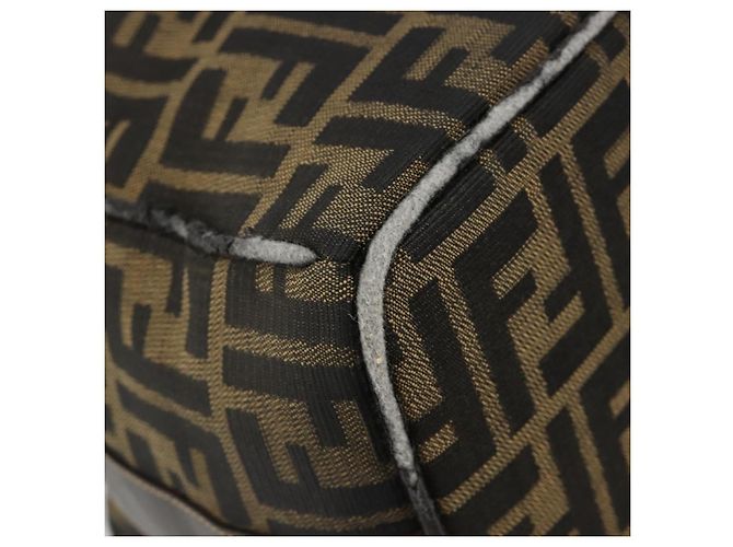 FENDI Zucca Canvas Vanity Hand Bag Black Brown Auth 185538 Marrone Nero - vista 11