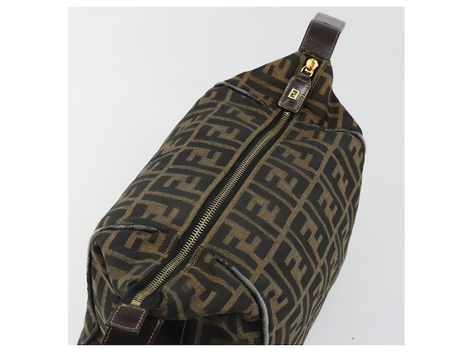 FENDI Zucca Canvas Vanity Hand Bag Black Brown Auth 185538 Marrone Nero - vista 15