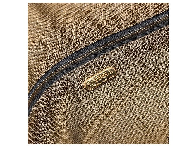 FENDI Zucca Canvas Vanity Hand Bag Black Brown Auth 185538 Marrone Nero - vista 17