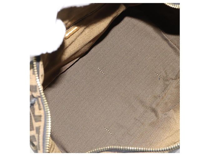 FENDI Zucca Canvas Vanity Hand Bag Black Brown Auth 185538 Marrone Nero - vista 18