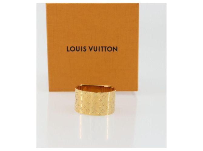 LOUIS VUITTON Anello per Sciarpa Monogram Nanogram Tonalità Oro M00226 Auth 186230A Monogramma - vista 12