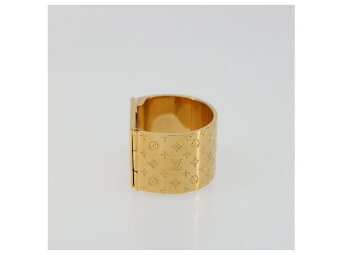 LOUIS VUITTON Anello per Sciarpa Monogram Nanogram Tonalità Oro M00226 Auth 186230A Monogramma - vista 4