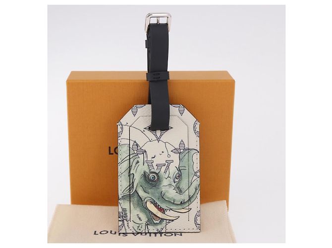 LOUIS VUITTON Savanna Chapman Brothers Porto Address Tag M54139 Auth 185779M Bianco - vista 11