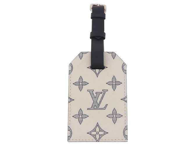 LOUIS VUITTON Savanna Chapman Brothers Porto Address Tag M54139 Auth 185779M Bianco - vista 3