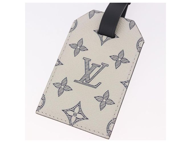 LOUIS VUITTON Savanna Chapman Brothers Porto Address Tag M54139 Auth 185779M Bianco - vista 6