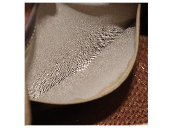 Céline Borsa CELINE Macadam Canvas PVC Pelle Marrone Oro Auth BA13467 D'oro - vista 19
