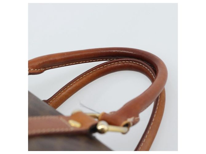 Céline Borsa CELINE Macadam Canvas PVC Pelle Marrone Oro Auth BA13467 D'oro - vista 8