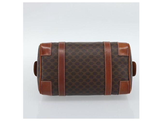 Céline Borsa CELINE Macadam Canvas PVC Pelle Marrone Oro Auth BA13467 D'oro - vista 9