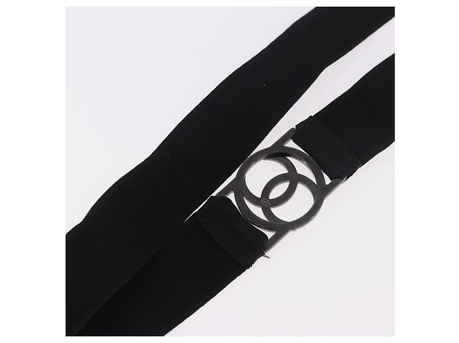 Collana CHANEL Cat Robot in metallo Nero CC Auth 185784M - vista 15