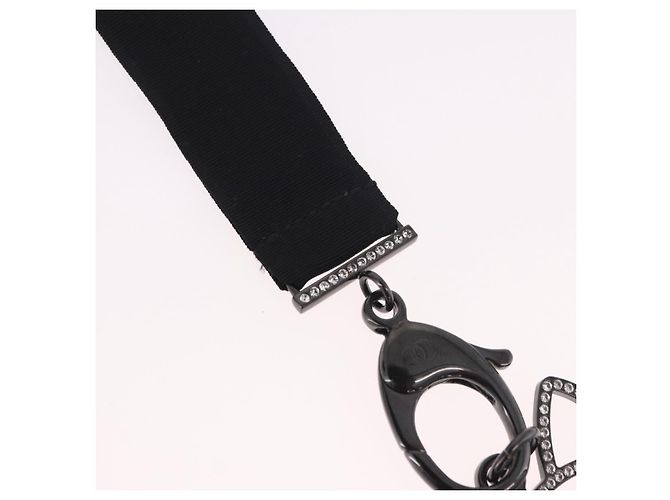 Collana CHANEL Cat Robot in metallo Nero CC Auth 185784M - vista 5