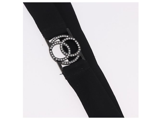 Collana CHANEL Cat Robot in metallo Nero CC Auth 185784M - vista 7