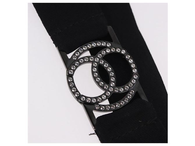 Collana CHANEL Cat Robot in metallo Nero CC Auth 185784M - vista 8