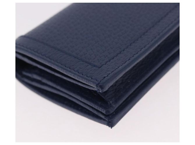 Portafoglio GUCCI Bamboo in pelle blu navy e oro 658244 Auth 186153M D'oro - vista 10