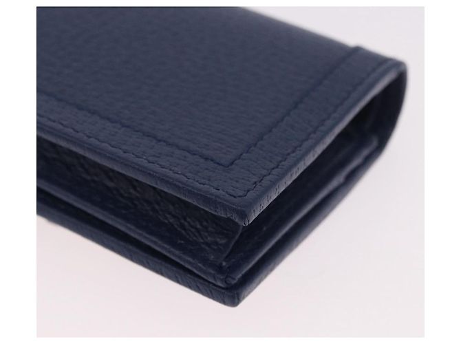 Portafoglio GUCCI Bamboo in pelle blu navy e oro 658244 Auth 186153M D'oro - vista 11