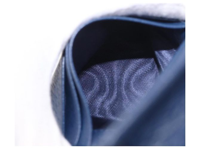Portafoglio GUCCI Bamboo in pelle blu navy e oro 658244 Auth 186153M D'oro - vista 16