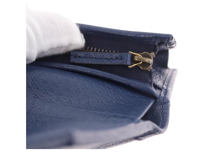 Portafoglio GUCCI Bamboo in pelle blu navy e oro 658244 Auth 186153M D'oro - vista 22